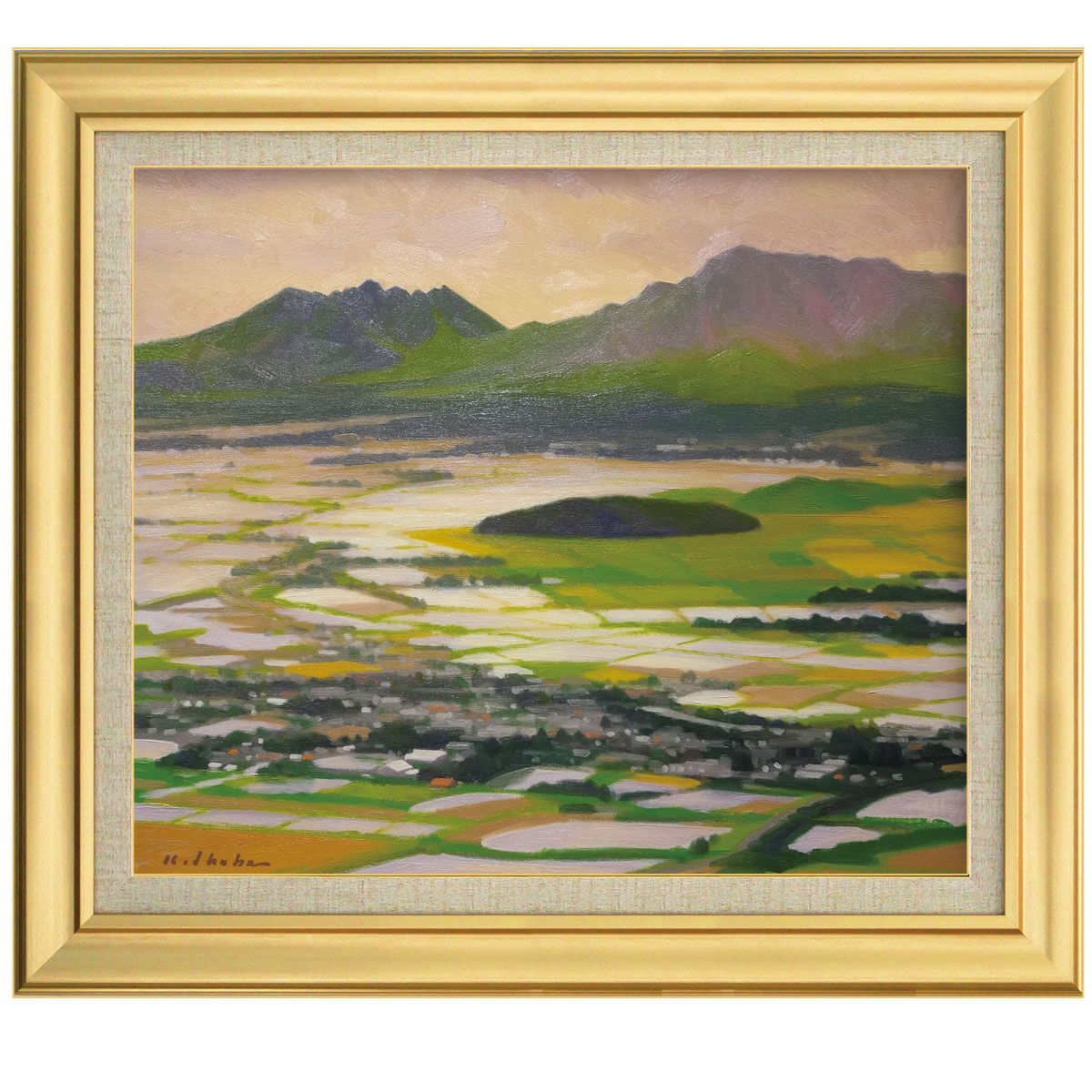 橋本三郎「Paris郊外バギュウの夏」油絵・F6号 【真作保証】油彩F6号