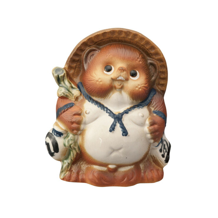 珍品】袈裟タヌキ 五彩 陶器 焼物 時代物 珍品】袈裟タヌキ 五彩 陶器