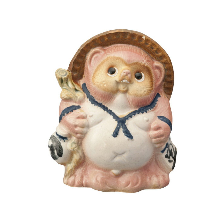 珍品】袈裟タヌキ 五彩 陶器 焼物 時代物 珍品】袈裟タヌキ 五彩 陶器