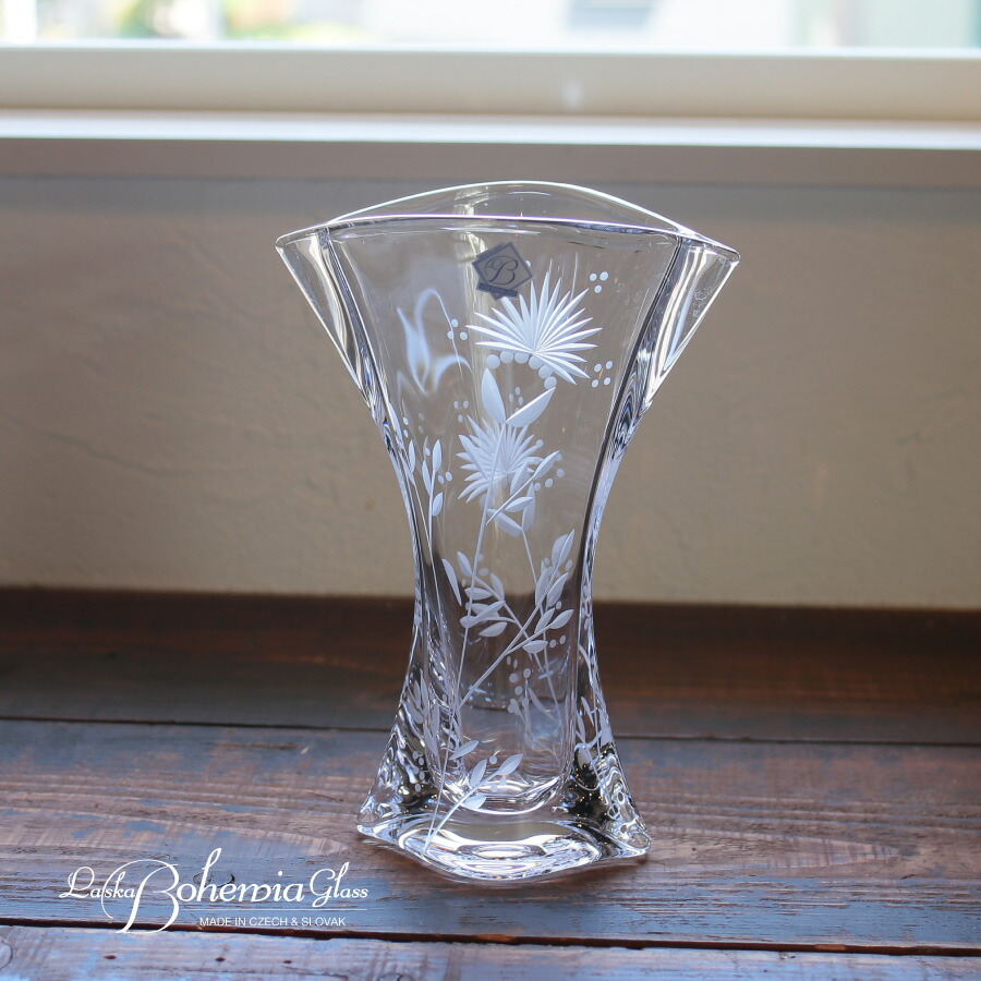 楽天市場】ボヘミア グラス ファントム 花瓶24cm ラスカボヘミア