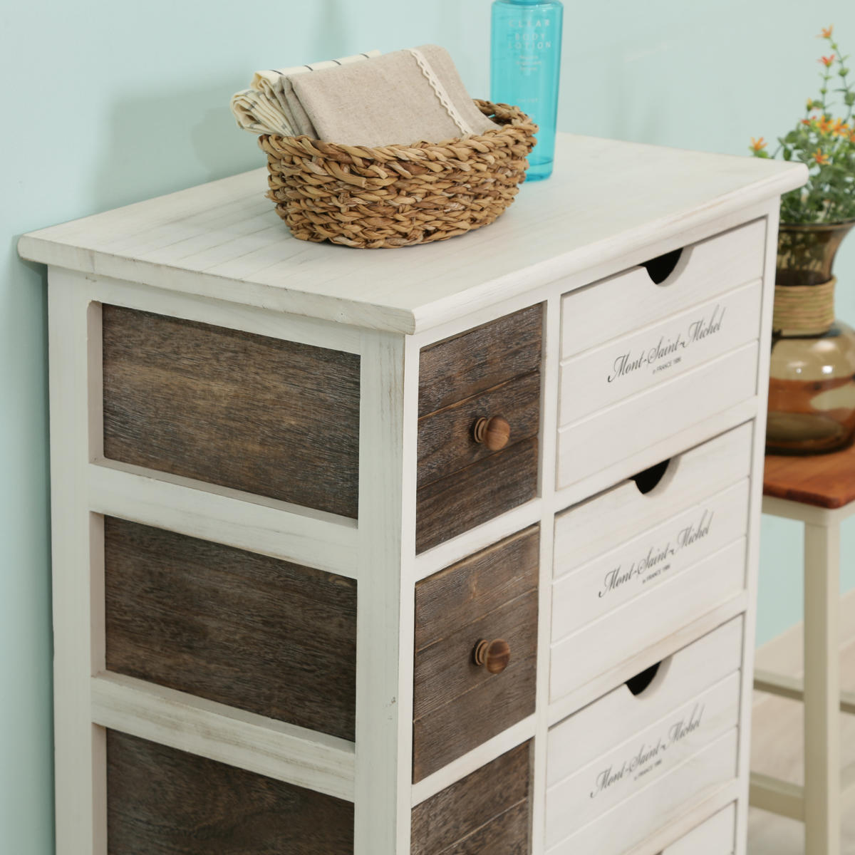 アンティーク 4段 チェスト サイドキャビネット サイドボード 猫脚