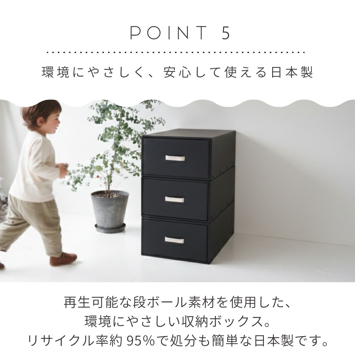 楽天市場】【3個組】引き出し式 クラフト収納ボックス 黒 ブラック