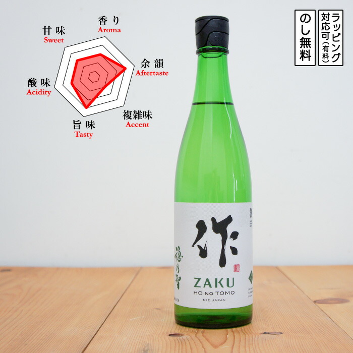 楽天市場】作 日本酒 純米 穂乃智 750 Zaku ざく ほのとも (三重県