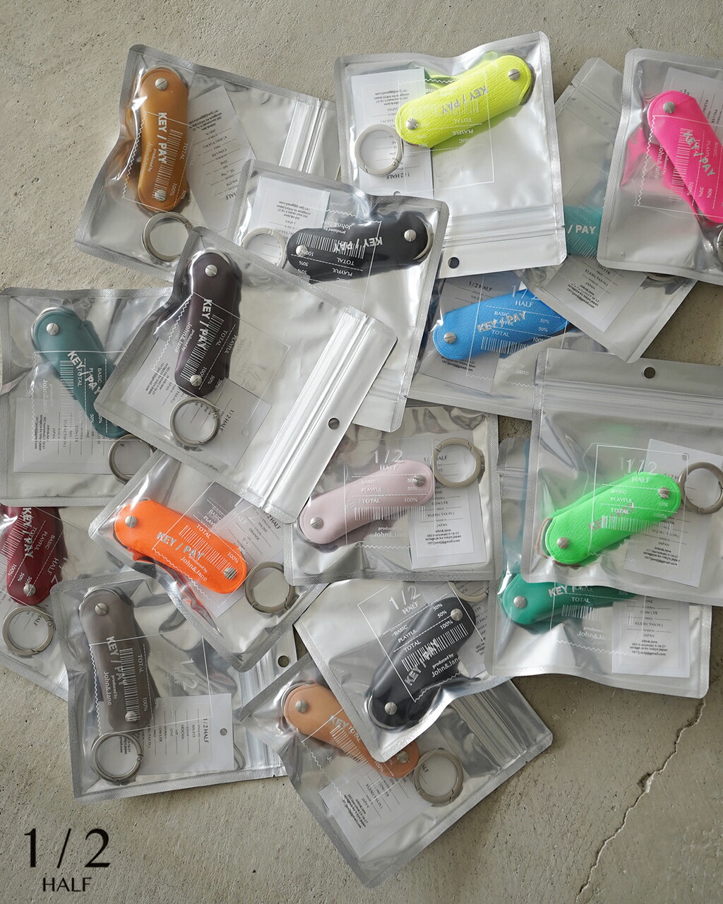 楽天市場】ハーフ 1/2 HALF キー/ペイ イタリアンレザー ネオンレザー