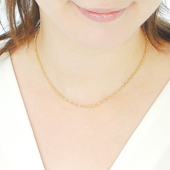 楽天市場】K18YG 中空スカルチェーンネックレス【送料無料】ゴールド