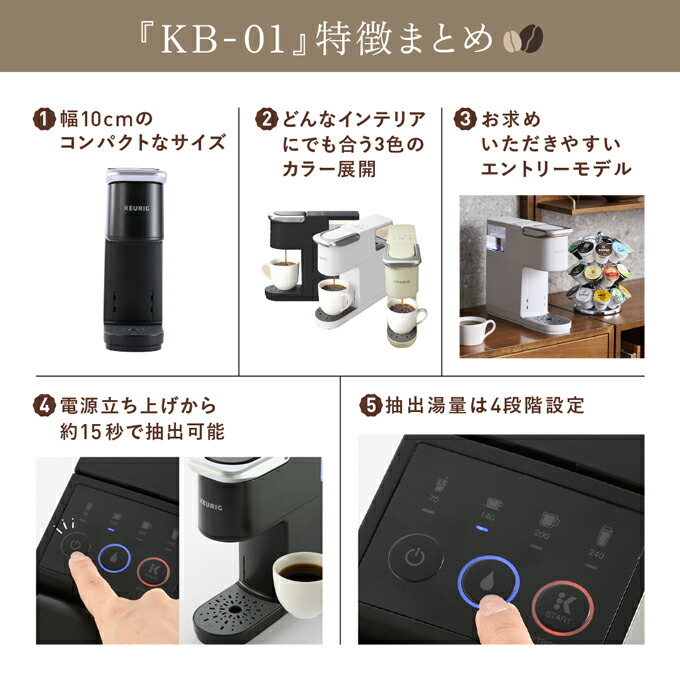 楽天市場】KEURIG キューリグ カプセル式 コーヒーメーカー KB-01【お