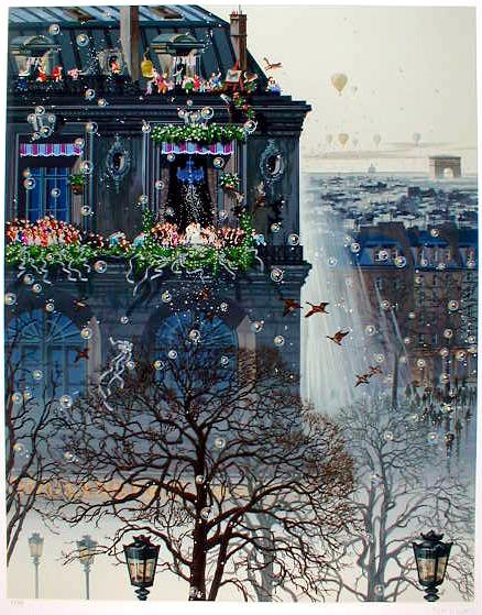 楽天市場】ヒロヤマガタ シルクスクリーン 1999 雨煙るパリ