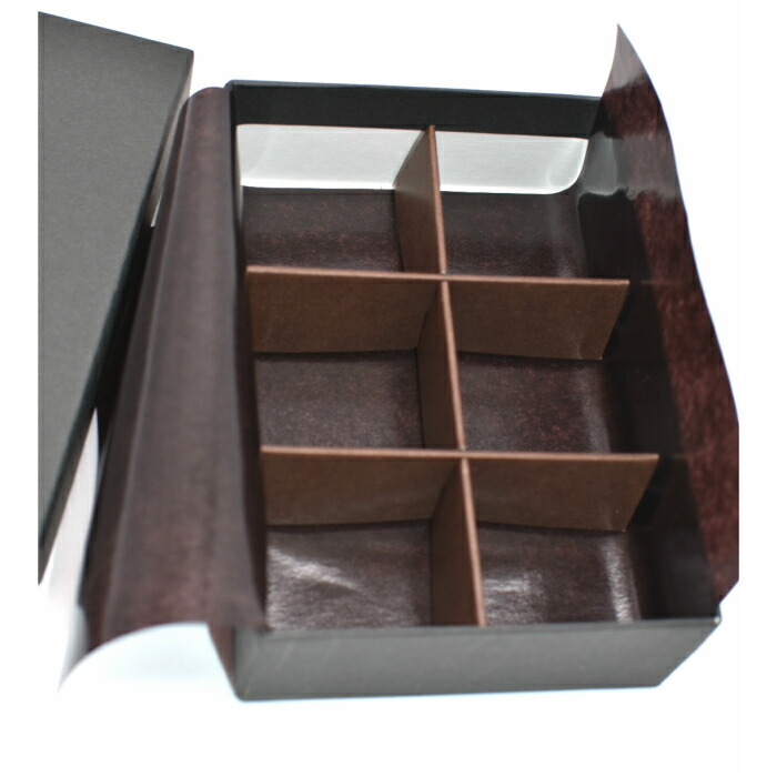 楽天市場】チョコレート用箱6個入 黒（ブラック）グラシン紙 仕切り