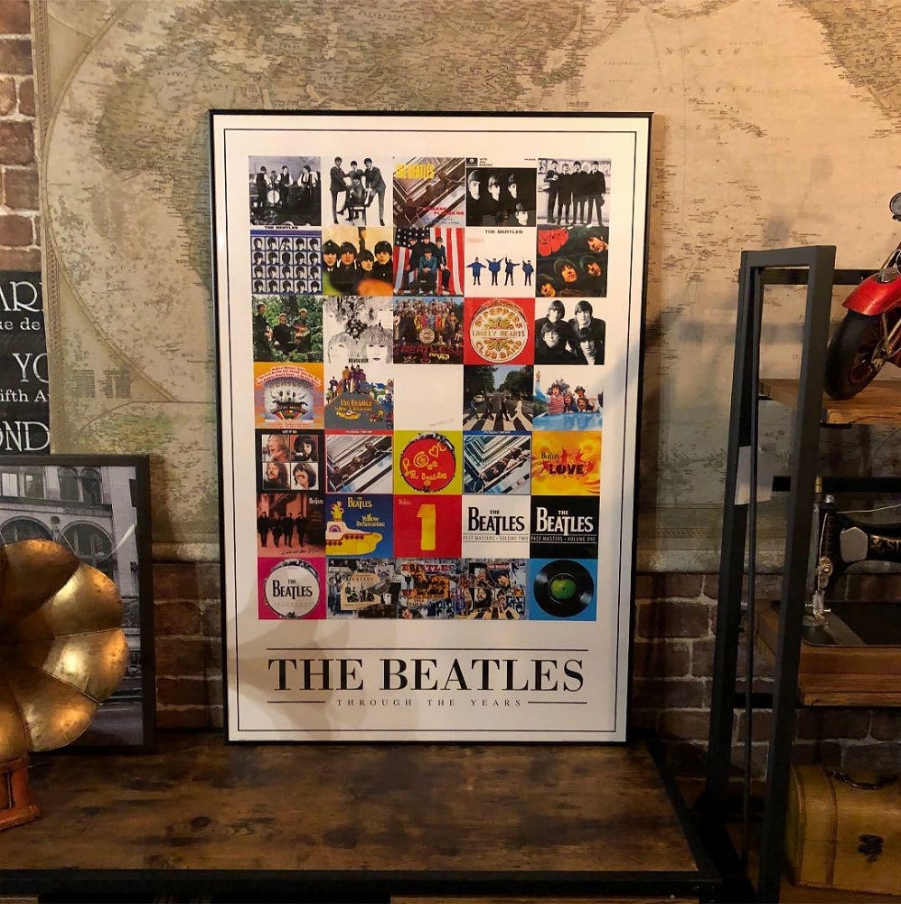 楽天市場】THE BEATLES!! 超超特大アートポスター(額付き)!! type B