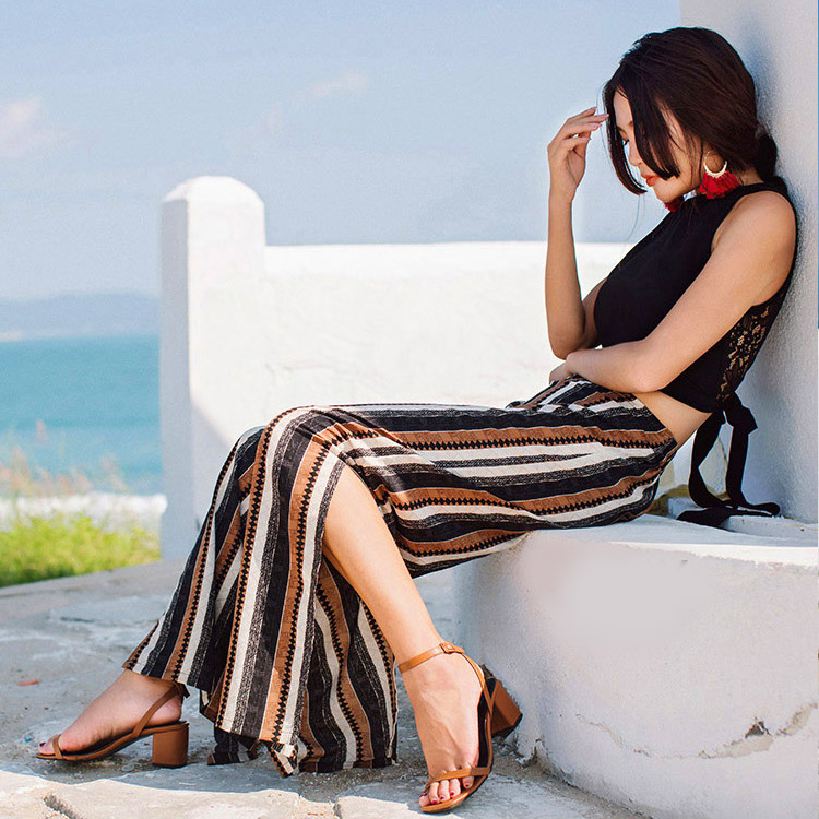 ほにや ストライプ ガウチョパンツ ほにや ストライプ ガウチョパンツ