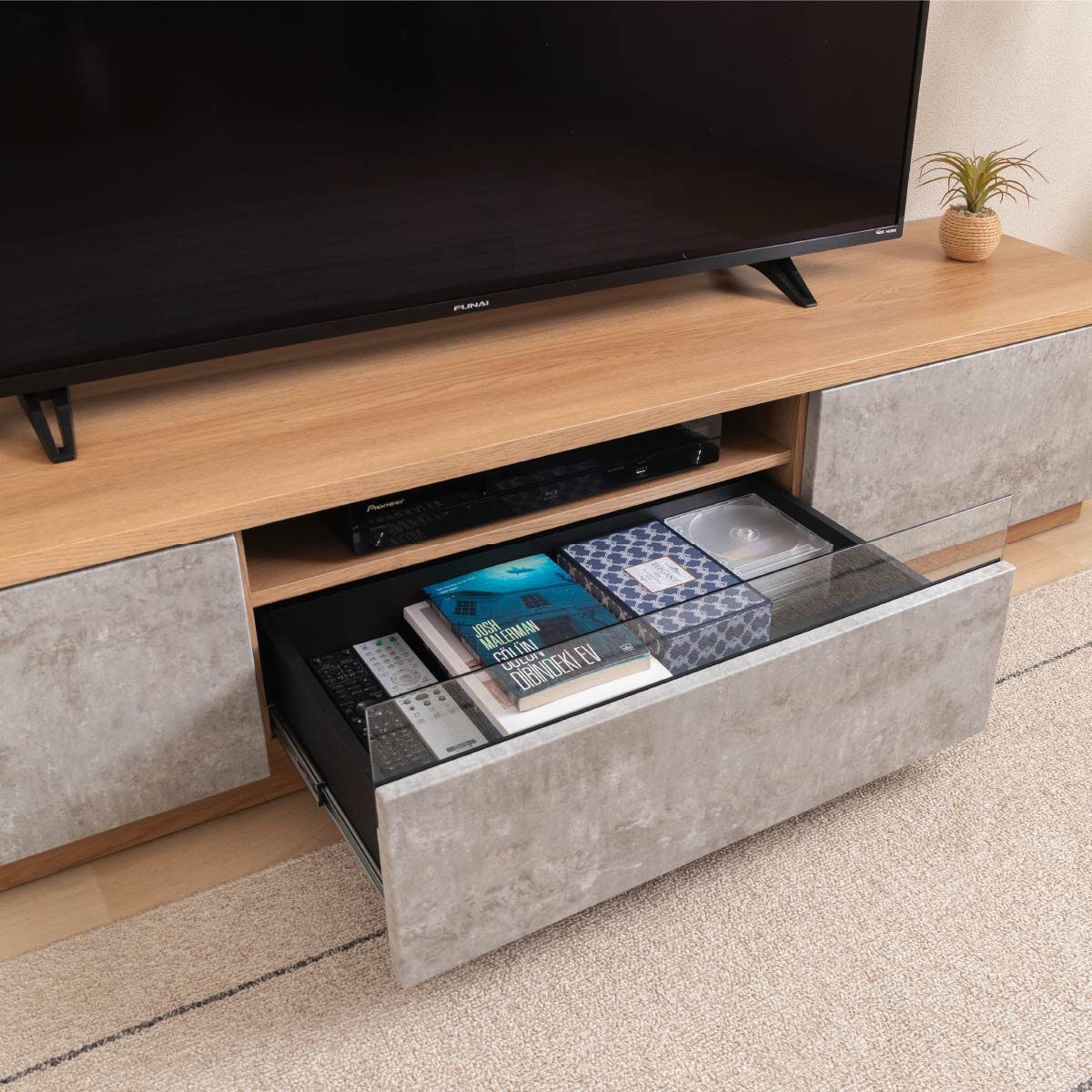 楽天市場】テレビ台 幅180 テレビボード 完成品 石目柄 ストーン調 TV