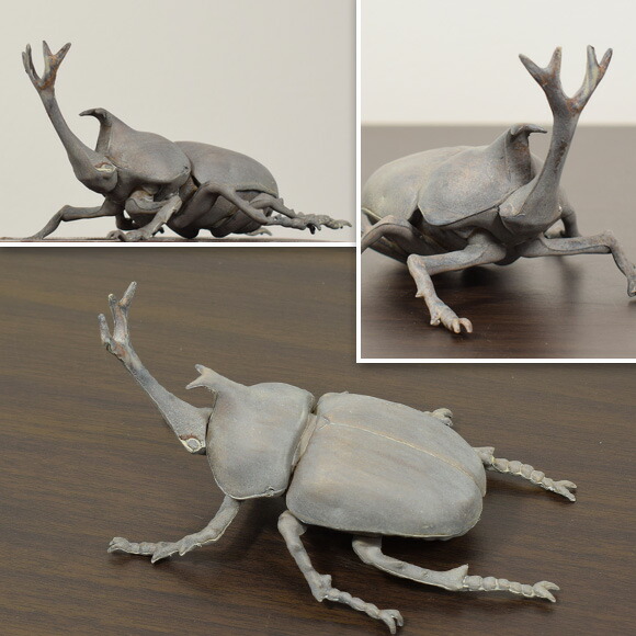 楽天市場】Beetle グレイビートル リアルなカブトムシの置物 オブジェ