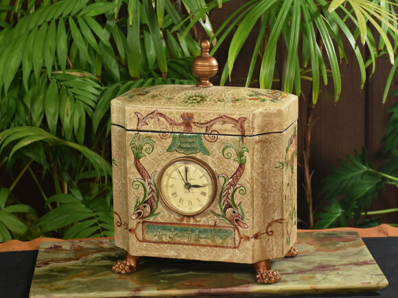 楽天市場】インドネシアの時計付きアンティークボックス 蓋付箱 小物