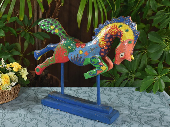 レトロ、アンティーク 木彫りの馬 オブジェインテリア