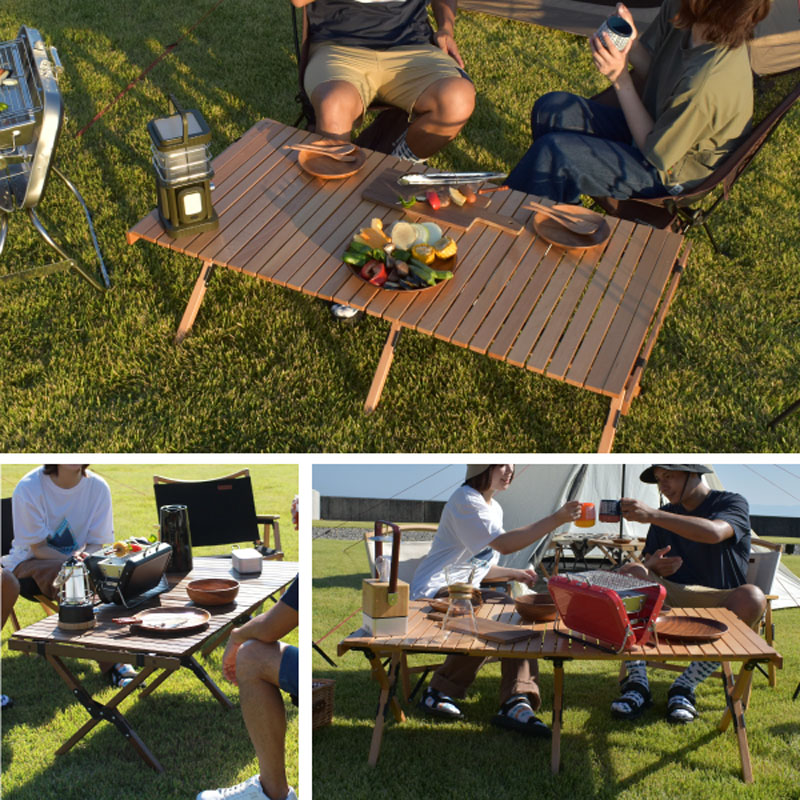 ピースパーク フォールディング ウッドテーブルラージ アウトドア