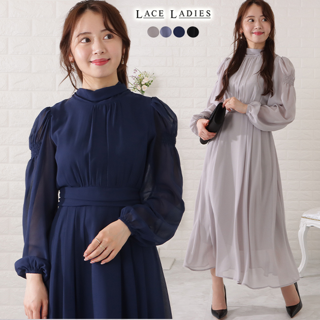 楽天市場】ギャザーシェイプロングシフォンワンピース 女性 レディース