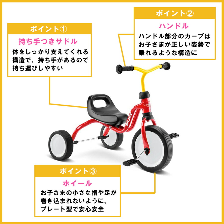 PUKY プッキー 三輪車 手押し棒付き ドイツ製