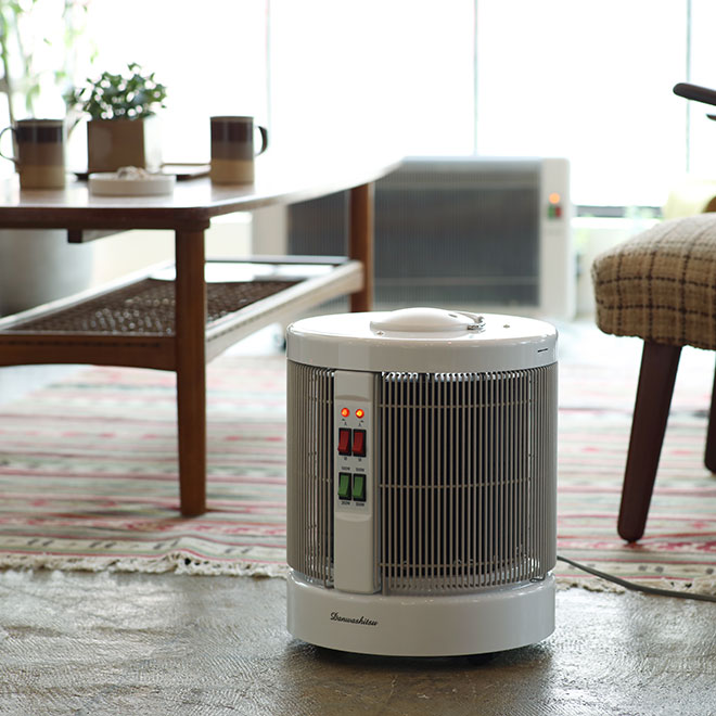 談話室 1000型電気ヒーター ベージュ色 カバー付き 暖話室1000型