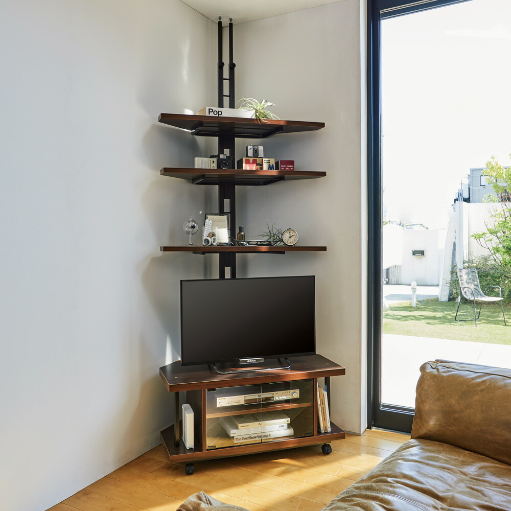 楽天市場】コーナーテレビ台（上棚なし） 幅90cm ガラス扉タイプ