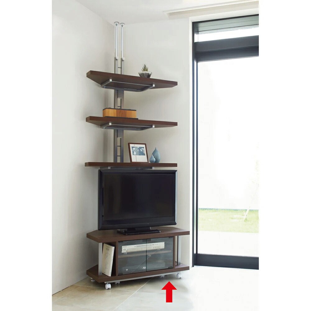 楽天市場】コーナーテレビ台（上棚なし） 幅90cm ガラス扉タイプ