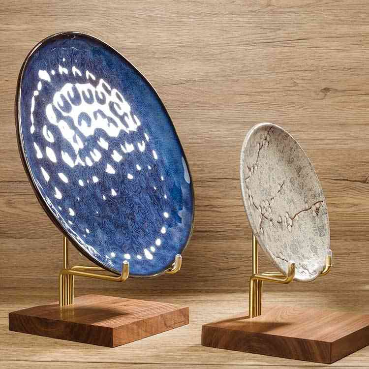 楽天市場】天然木 皿たて 小物 インテリア ガラス皿 ディスプレイ