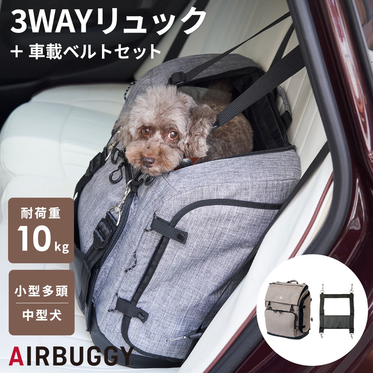 楽天市場】エアバギー 3ウェイバックパックキャリア レギュラー ＆車載