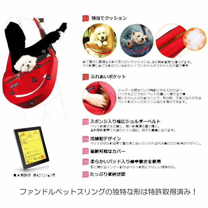 楽天市場】犬用 猫用 ファンドルペットスリング ブラック スタンダード