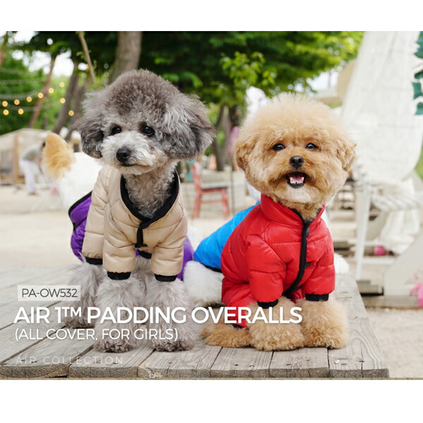 楽天市場】犬用 女の子用 PAエアーパディングオーバーオール つなぎ S