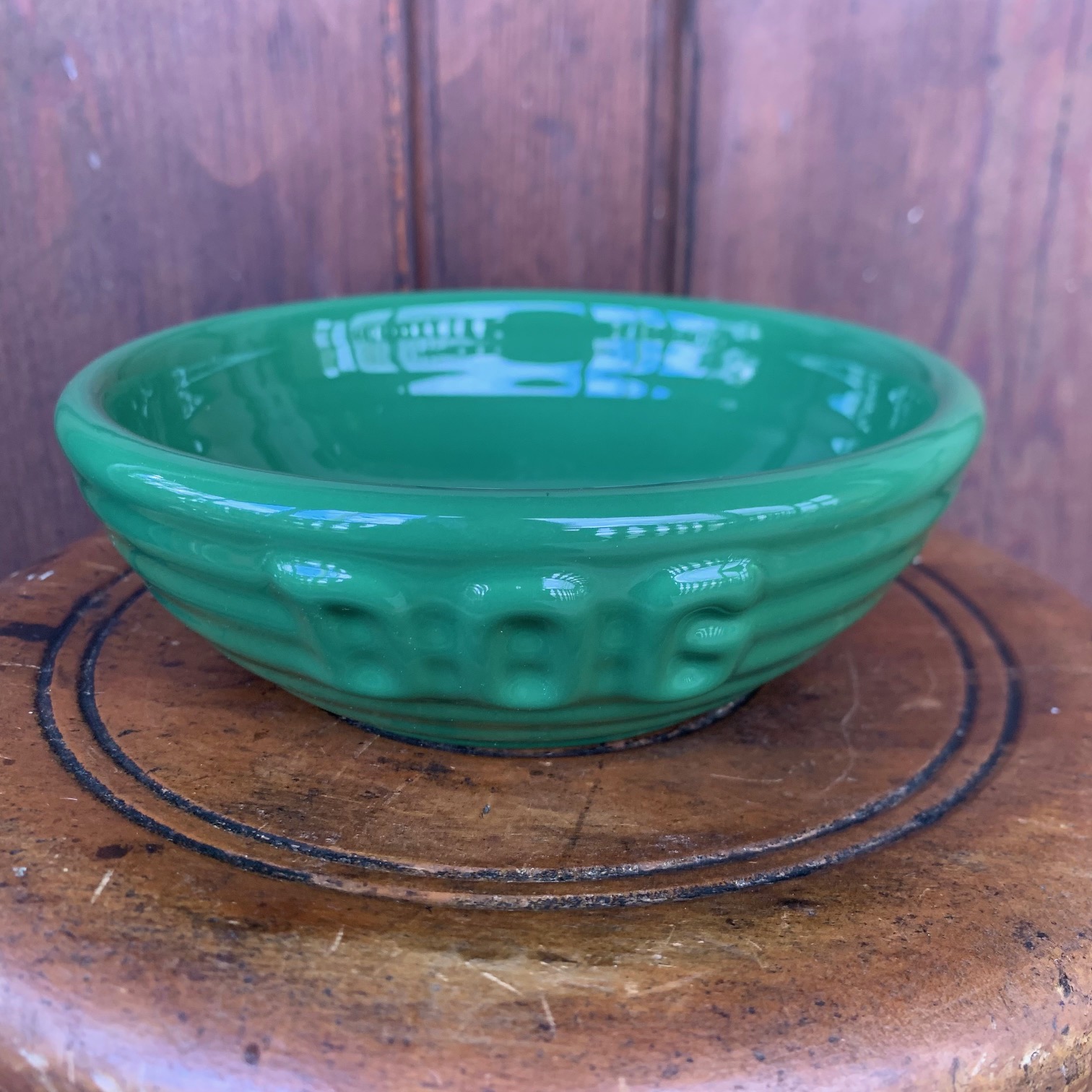 バウアーポッタリー Sサイズ ドッグボウル スプルース（濃い緑）