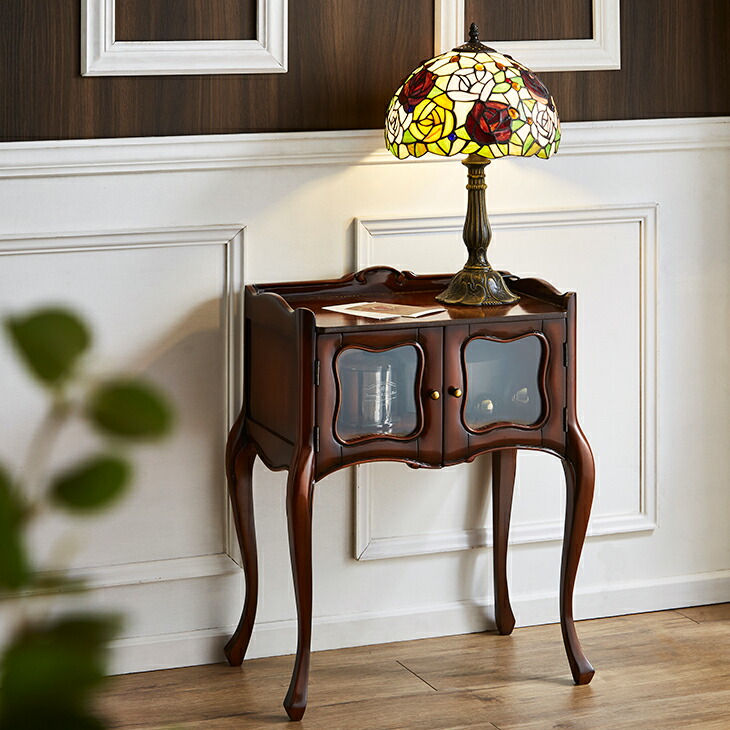 ビンテージ サイドテーブル 花台 ベッドサイドテーブル 小 猫脚 剥離