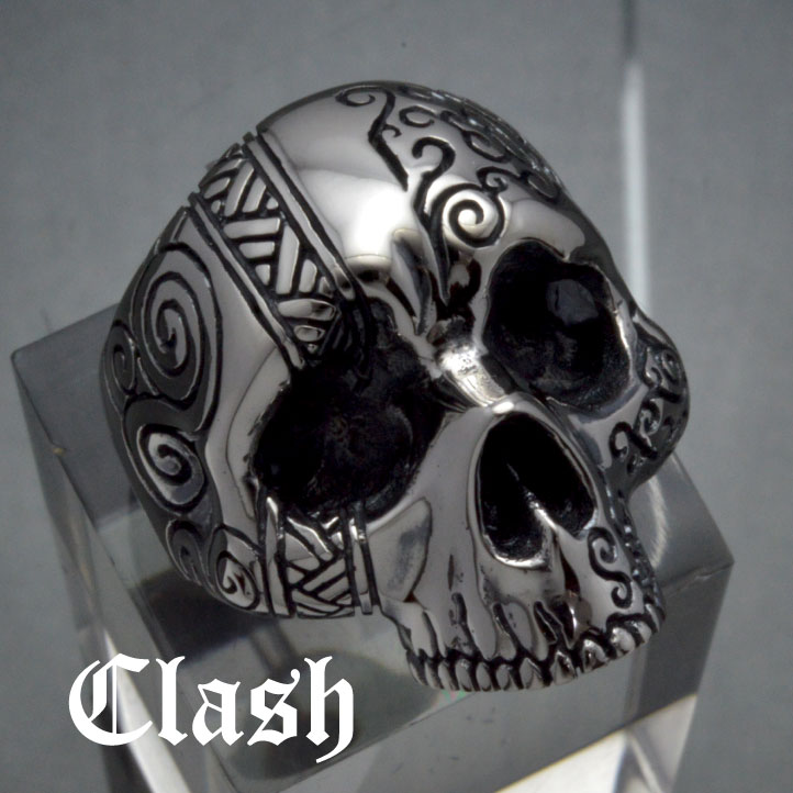 楽天市場】Clash タトゥースカルリング シルバー925 銀製 (skull ring