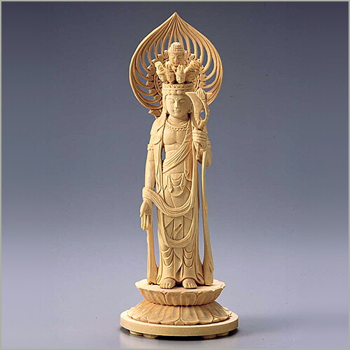 Bフライデー 美しい仏像☆ヒバ材 淡彩色 吉祥天6寸☆毘沙門天の妃 B