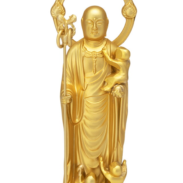 楽天市場】水子地蔵菩薩(子安地蔵菩薩) 合金製金メッキ 10.2cm【牧田