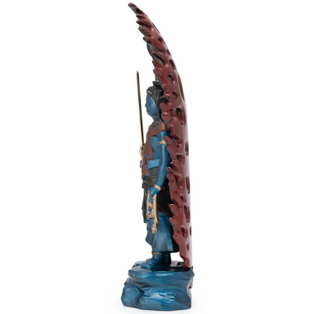 不動明王ダイキャスト青銅色の仏像 牧田秀雲作 仏像 青不動明王 15.5cm