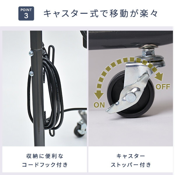 楽天市場】工場扇 45cm羽根 キャスター式 工業扇風機 大風量 TZC-45P