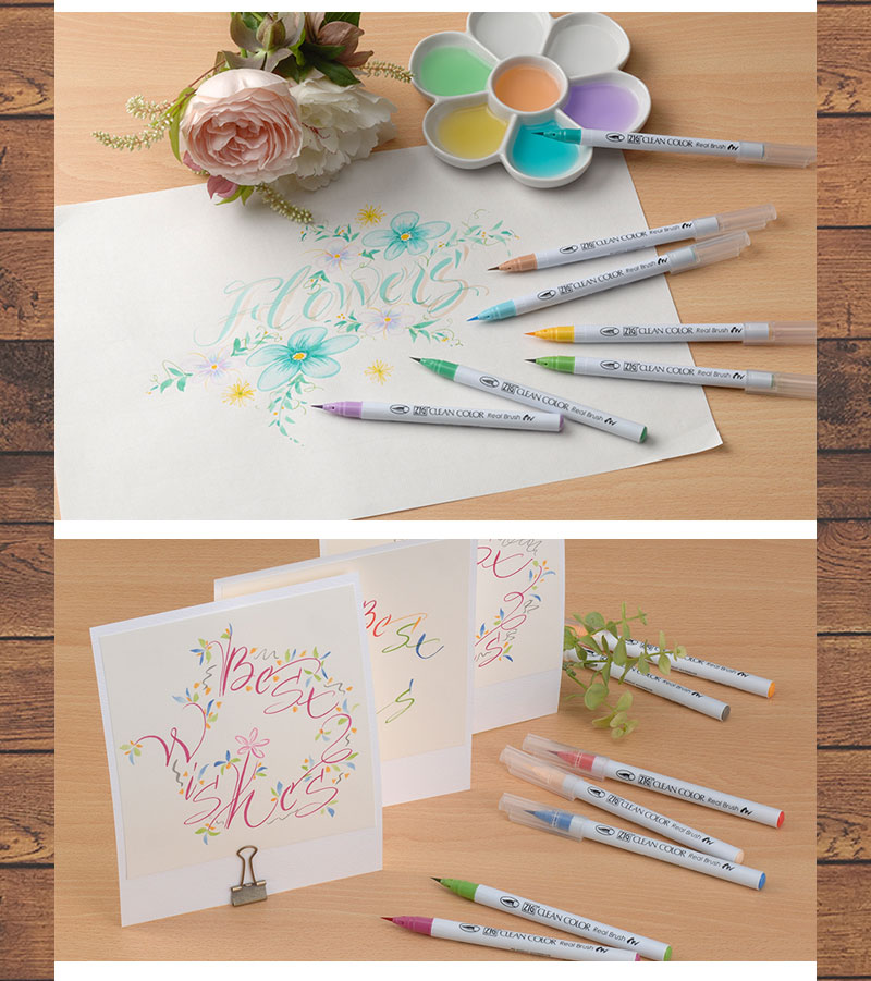 楽天市場】呉竹 筆ペン ZIG クリーンカラー リアルブラッシュペン 90色