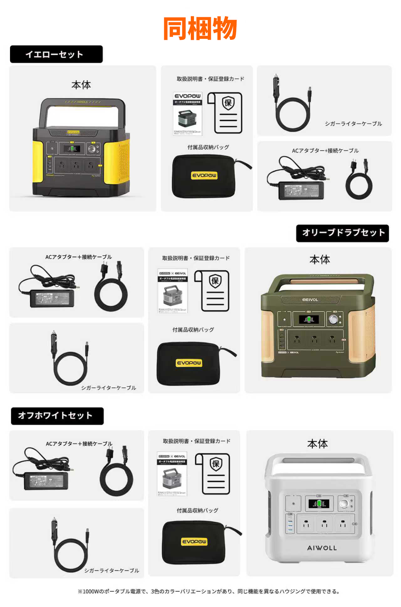 楽天市場】Evopow ポータブル電源 1000W 大容量1024Wh リン酸鉄