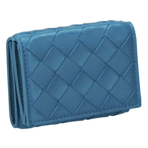 BOTTEGA VENETA三つ折り財布コンパクトウォレットカセットクロコ型押し