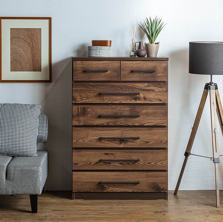 6段チェスト ダークブラウン