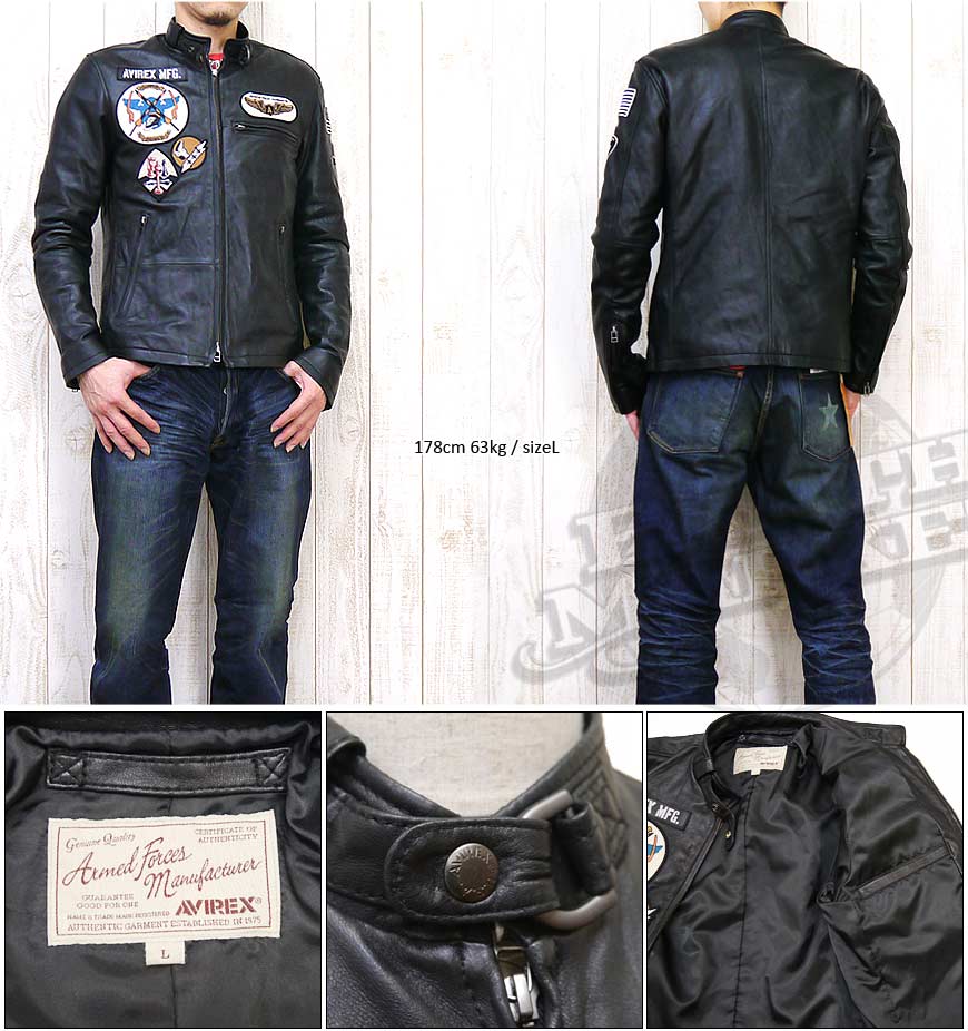 極美品 XLサイズ AVIREX【WEB&DEPOT限定】ラムレザー ライダース