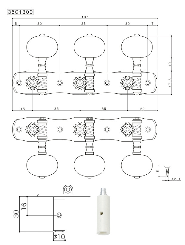 YAMAKI W135 ギター 3ピースバック GOTOHペグ装備 YAMAKI W135 ギター