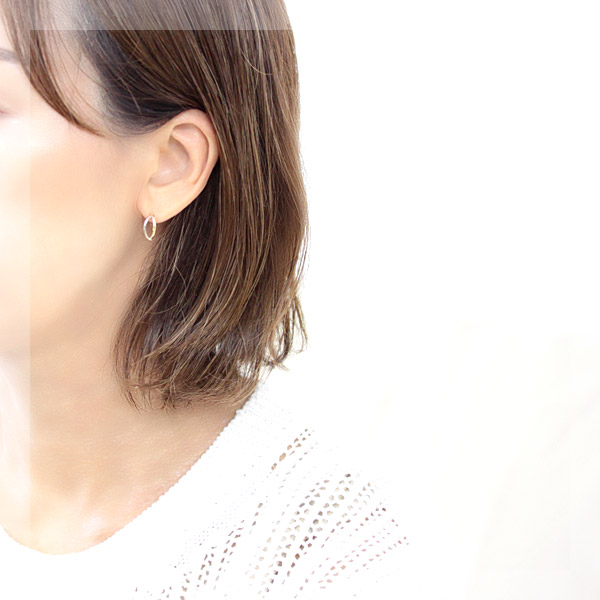 K18YG/プラチナ コンビカラー ピアス 18K 18金 ゴールド pt900 石なし