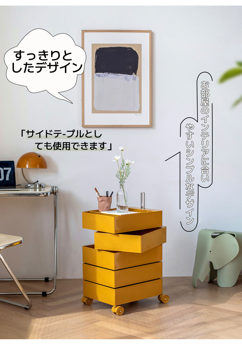 楽天市場】ワゴン キャスター付き カラーラック 5段 透明 クリア 収納