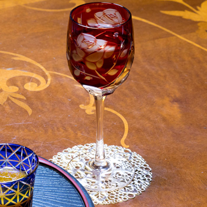 希少Belle handpaint collection高杯ワイングラス5客桐箱 希少Belle