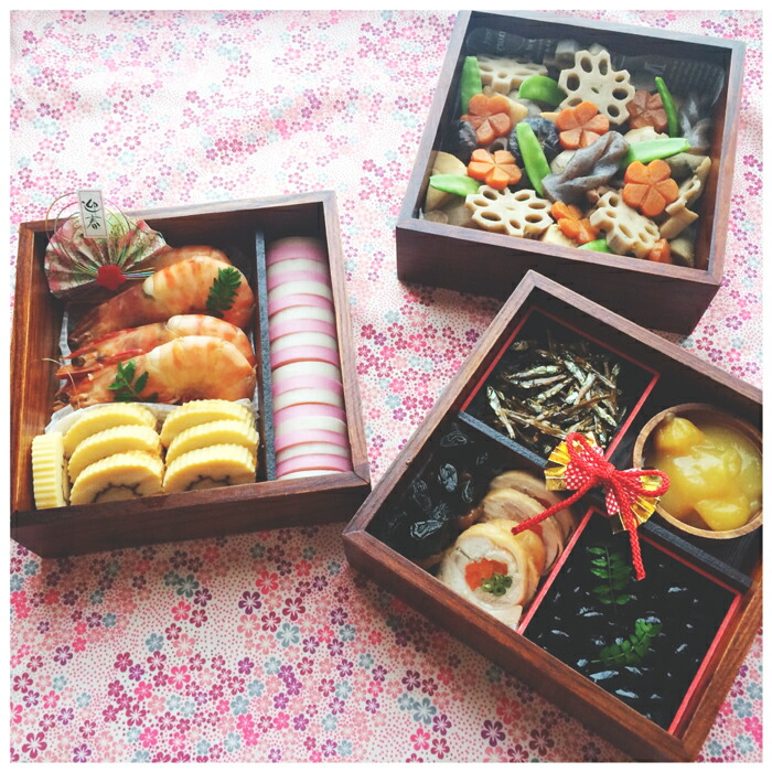 楽天市場】重箱 木製 三段【19.5cm】仕切り付き うるし塗 お重 お重箱