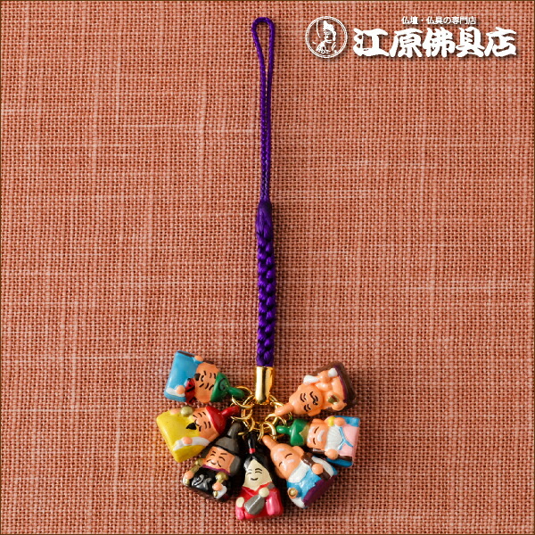楽天市場】[メール便OK]幸福 七福神 守ストラップ【根付御守
