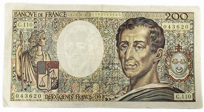 楽天市場】フランス 200フラン紙幣 美品 哲学者 シャルル・ド