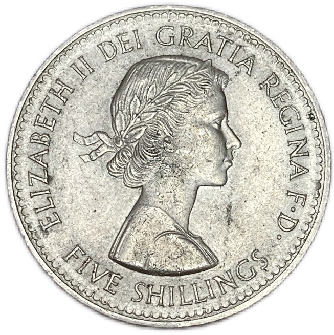 楽天市場】イギリス貨幣 大型コイン 5シリング エリザベス二世 1960年