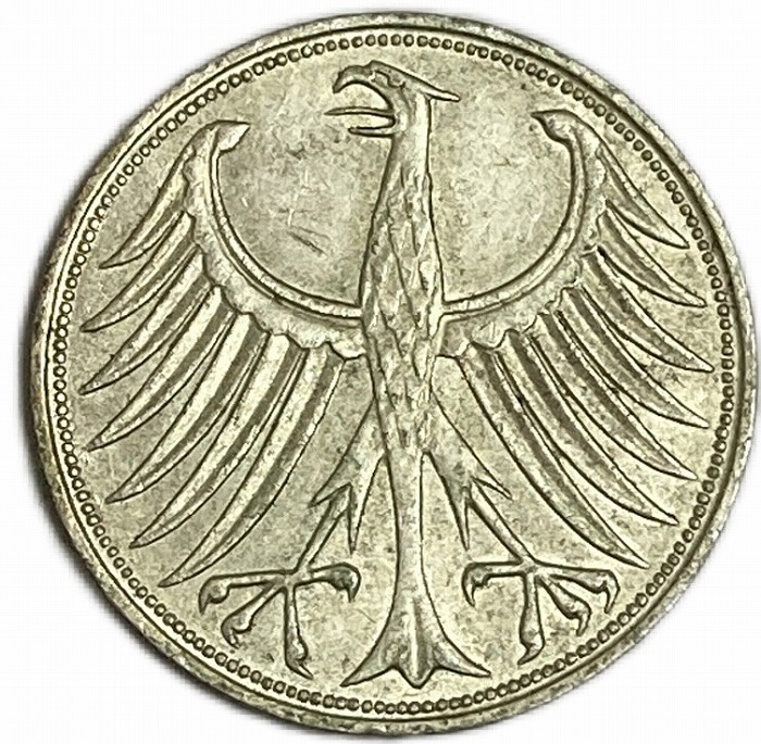 楽天市場】ドイツ銀貨 5マルク 年代ランダム Germany Federal Republic