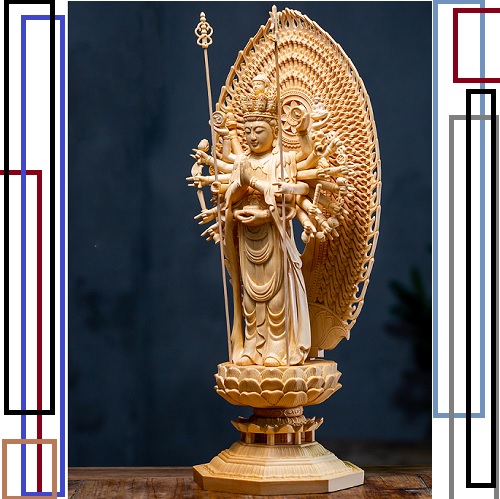 観音菩薩様 約1m 木製 仏像風彫刻 一本の木の根っこで作られてます